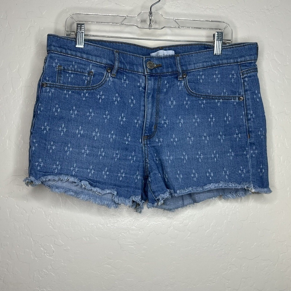 LOFT Made Loved Womens High Rise Raw Hem Frayed Jean Denim Shorts Size 29 / 8